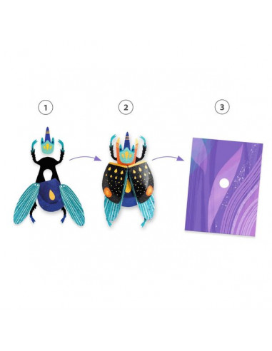 Tableaux 3D Paper bugs - Djeco Tableaux 3D Paper bugs - Djeco
