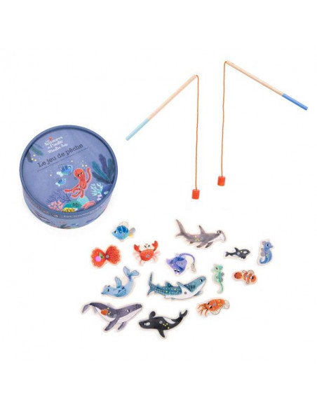 Jeu de peche magnetique michelle carlslund, jouets en bois