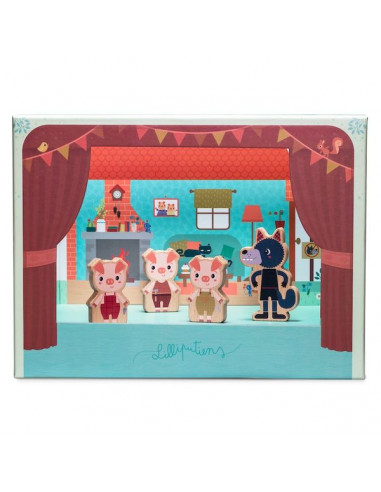 Théâtre aimanté Le loup et les 3...