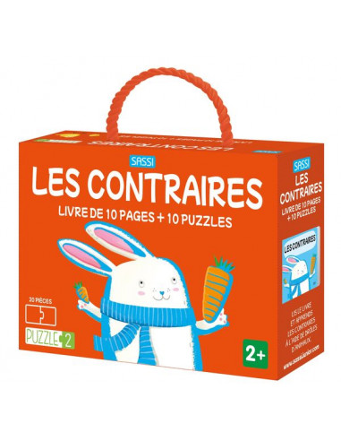 Coffret livre et puzzle Les contraires - Sassi