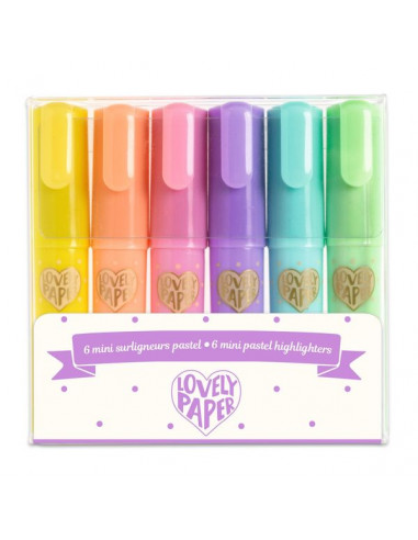 6 mini surligneurs pastel - Djeco