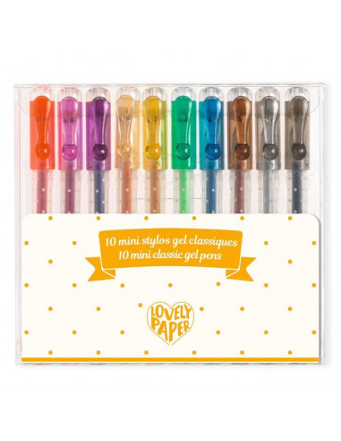 10 mini stylos gel classique - Djeco