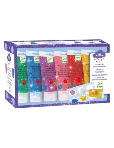 Djeco - DJ09759 - Peinture - 12 pastilles de gouache fluo