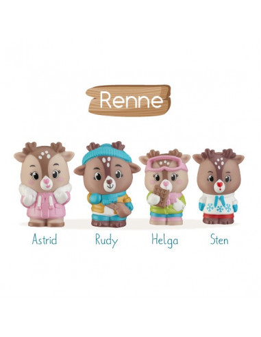 4 personnages famille Renne Klorofil