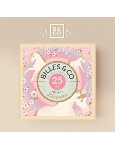 Coffret de 25 billes Licorne - Billes... Coffret de 25 billes Licorne - Billes...