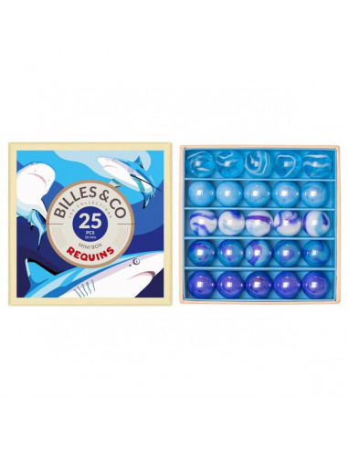 Coffret de 25 billes Requins - Billes...