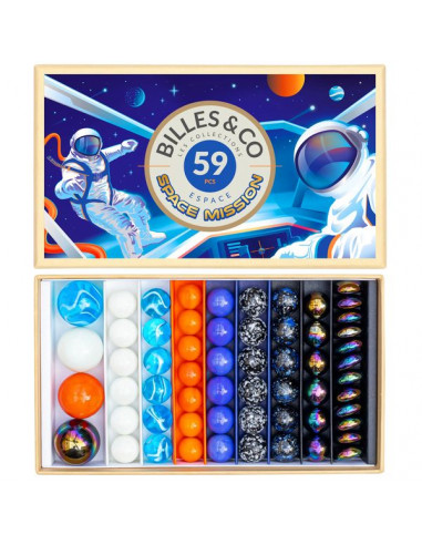 Coffret de 59 billes Space mission -...