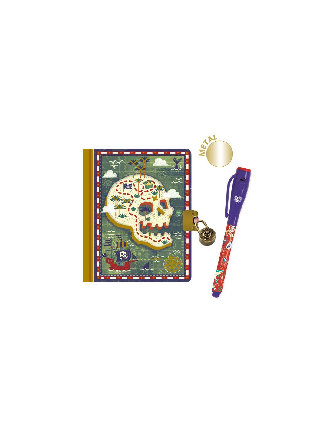 Journal secret Pirate avec cadenas - LIVRES -  - Livres +  cadeaux + jeux