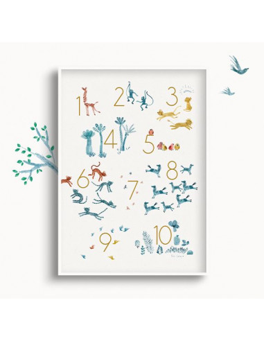 Affiche Les chiffres de la savane... Affiche Les chiffres de la savane...