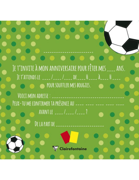 Invitation d'anniversaire Football gratuit à imprimer