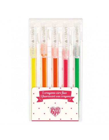 5 crayons cire fluo - Djeco