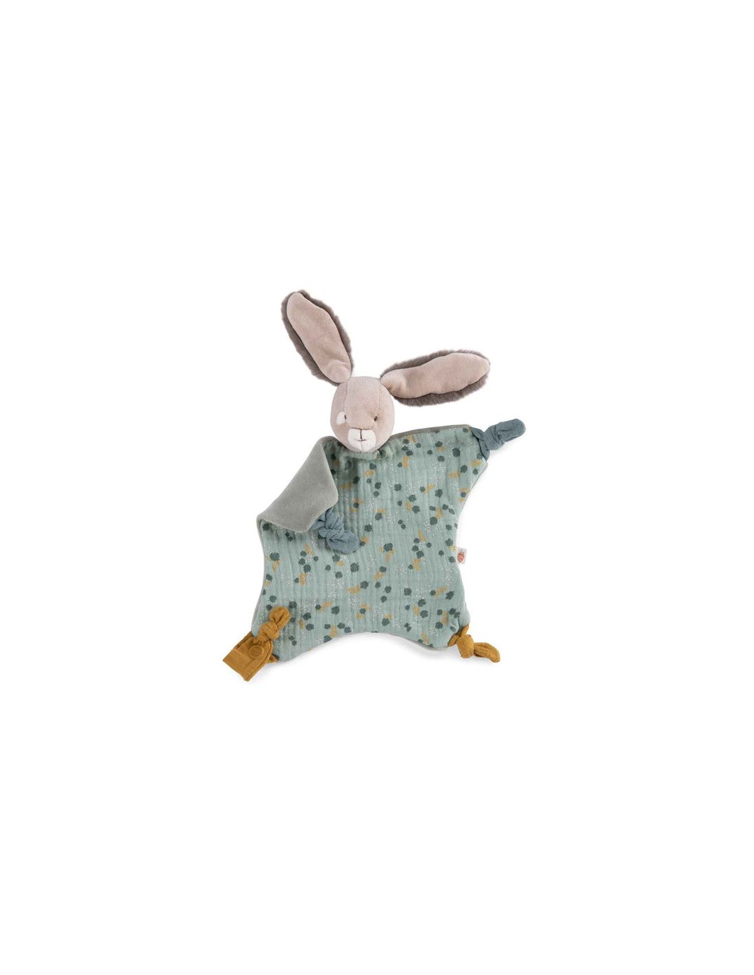Hochet de dentition oreilles de lapin en tissu oekotex - Bonheur enfantin