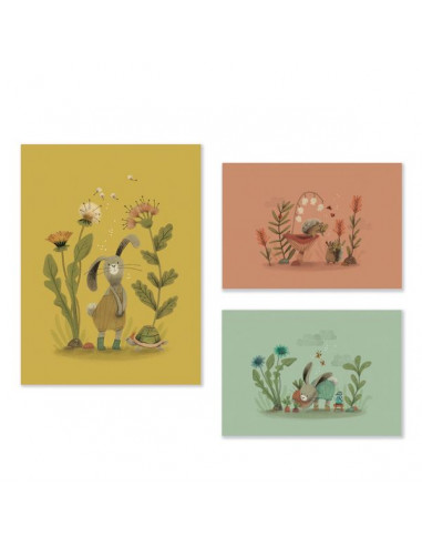 Set de 3 affiches Trois Petits Lapins...