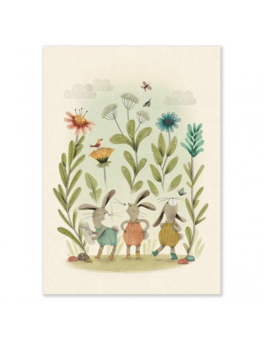 Affiche Lapins Trois Petits Lapins -...