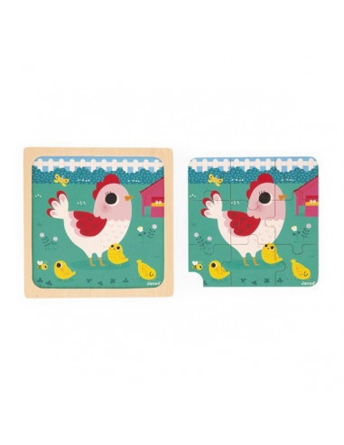 Puzzle en bois Poulette Henriette -... Puzzle en bois Poulette Henriette -...