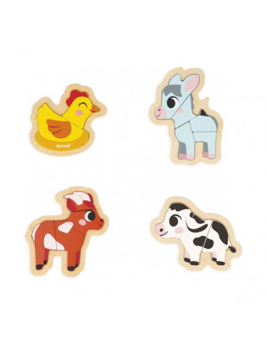 Puzzles évolutifs en bois Ferme - Janod Puzzles évolutifs en bois Ferme - Janod