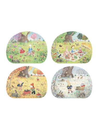4 mini puzzles Les Saisons - Moulin Roty 4 mini puzzles Les Saisons - Moulin Roty