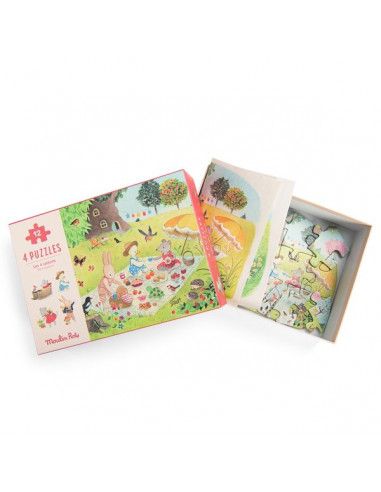 4 mini puzzles Les Saisons - Moulin Roty 4 mini puzzles Les Saisons - Moulin Roty