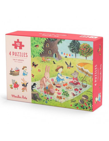 4 mini puzzles Les Saisons - Moulin Roty 4 mini puzzles Les Saisons - Moulin Roty