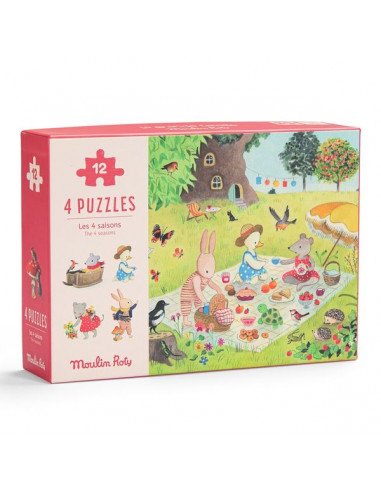 4 mini puzzles Les Saisons - Moulin Roty