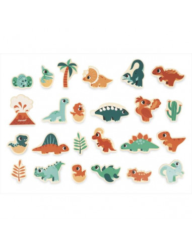 Magnets Dino 24 pièces - Janod Magnets Dino 24 pièces - Janod