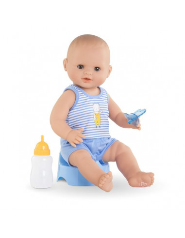 Götz 0753010 Poupon Newborn Aquini Fille - Baigneur de 33 cm aux Yeux  Peints en Bleu et sans Cheveux - Poupon baigneur à partir de 18 Mois :  : Jeux et Jouets