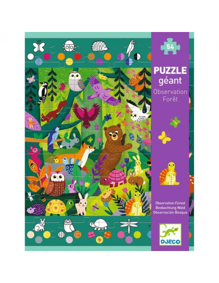 Puzzle 100 pièces d'observation forêt enchantée Djeco : King Jouet