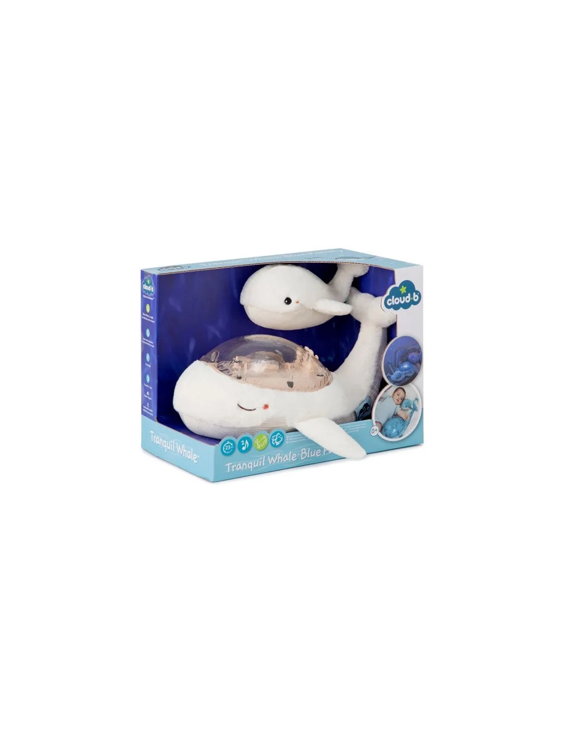 Cloud-B - Veilleuse baleine tranquille et son bébé - Bleu - Cadeaux Chez Guy
