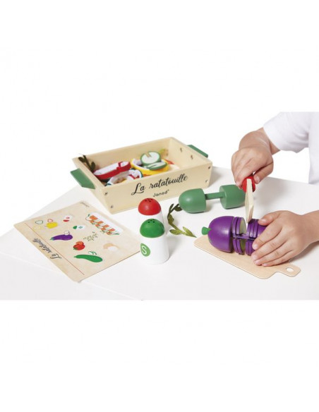 Cuisine en bois jouet pour enfant - Jeu d'imitation dinette J06609