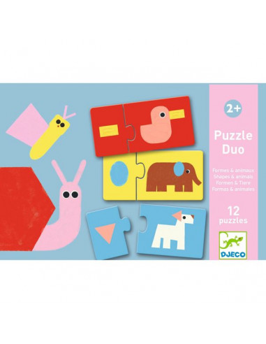 Puzzle duo Animaux et formes - Djeco