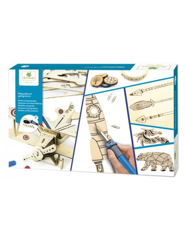Maquettes et pyrogravure - Sycomore
