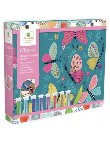 10 tableaux paillettes Papillons -...