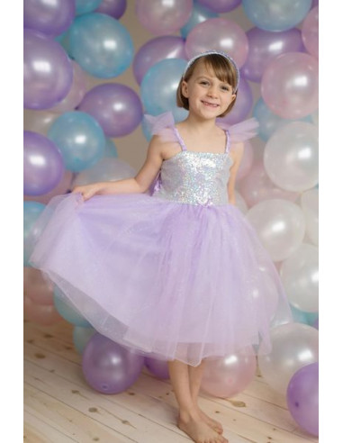Robe de princesse lilas à sequins 4-6 ans - Great Pretenders
