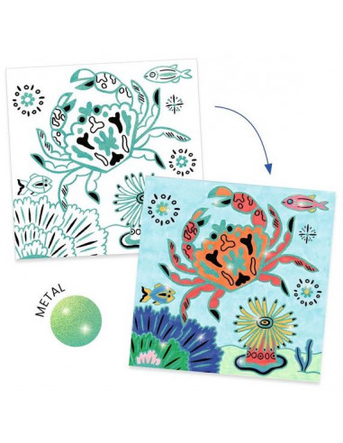 Coloriages brillants Sous la mer - Djeco Coloriages brillants Sous la mer - Djeco