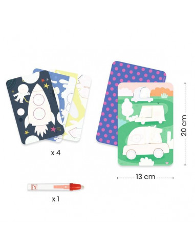 Coloriage à l'eau En route - Djeco Coloriage à l'eau En route - Djeco