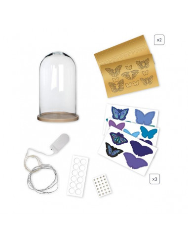 Cloche lumineuse Papillons à créer -... Cloche lumineuse Papillons à créer -...