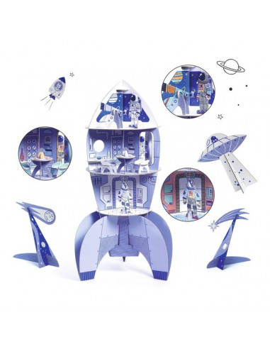 Colorie assemble et joue DIY Fusée -... Colorie assemble et joue DIY Fusée -...