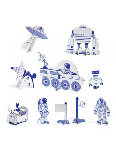 Colorie assemble et joue DIY Fusée -... Colorie assemble et joue DIY Fusée -...