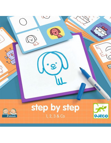 Apprendre à dessiner Step by step 1, 2, 3 & Co - Djeco
