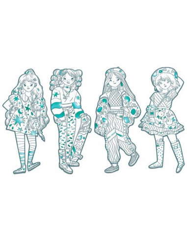 Coloriage mode Angèle & ses amies Les... Coloriage mode Angèle & ses amies Les...