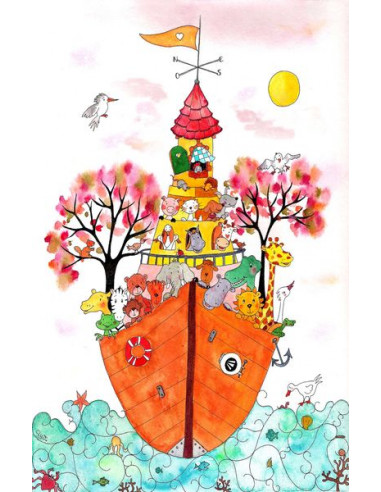 Puzzle en bois 95 pièces Le bateau phare