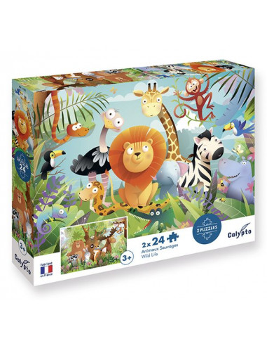 Puzzles Animaux sauvages 24 pièces -...