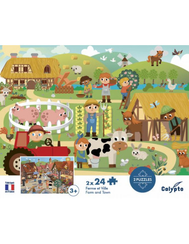 Puzzles Ferme et Ville 24 pièces -... Puzzles Ferme et Ville 24 pièces -...
