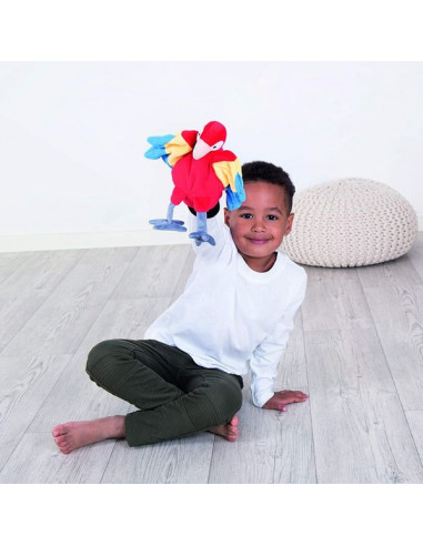 Peluche gant marionnette perroquet Peluche gant marionnette perroquet