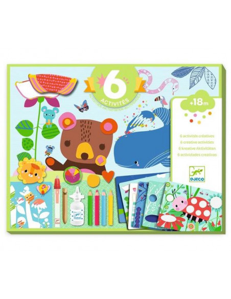 Cartes Baby Animaux : 6 cartes + 100 gommettes - dès 2 ans - Miniatures  Factory