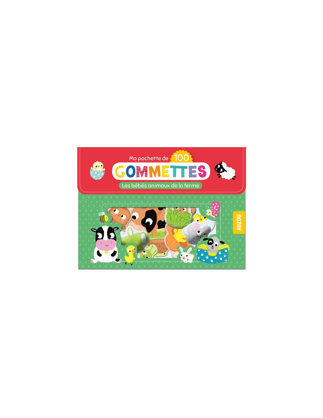 Ma pochette de 100 gommettes Bébés animaux de la ferme - Auzou