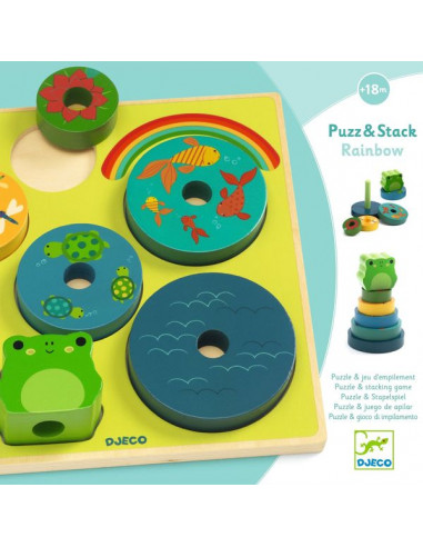Puzz & Stack Rainbow - Djeco Puzz & Stack Rainbow - Djeco