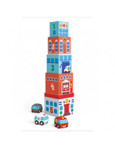 Jeu d'empilage TopaniCar - Djeco Jeu d'empilage TopaniCar - Djeco