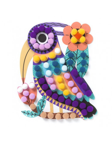 Silhouettes et pompons Panachés - Djeco Silhouettes et pompons Panachés - Djeco