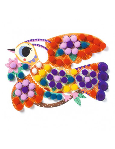 Silhouettes et pompons Panachés - Djeco Silhouettes et pompons Panachés - Djeco